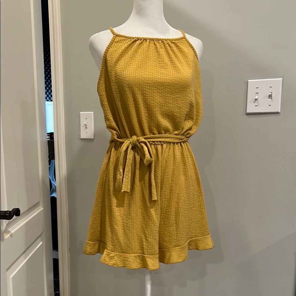 Mustard Yellow Tie Detailed Romper – Size Large